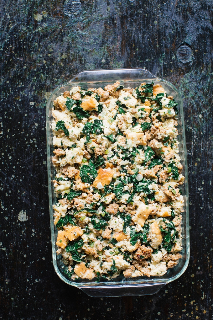 Italian Kale and Sausage Stuffing Recipe | Kitchen Konfidence
